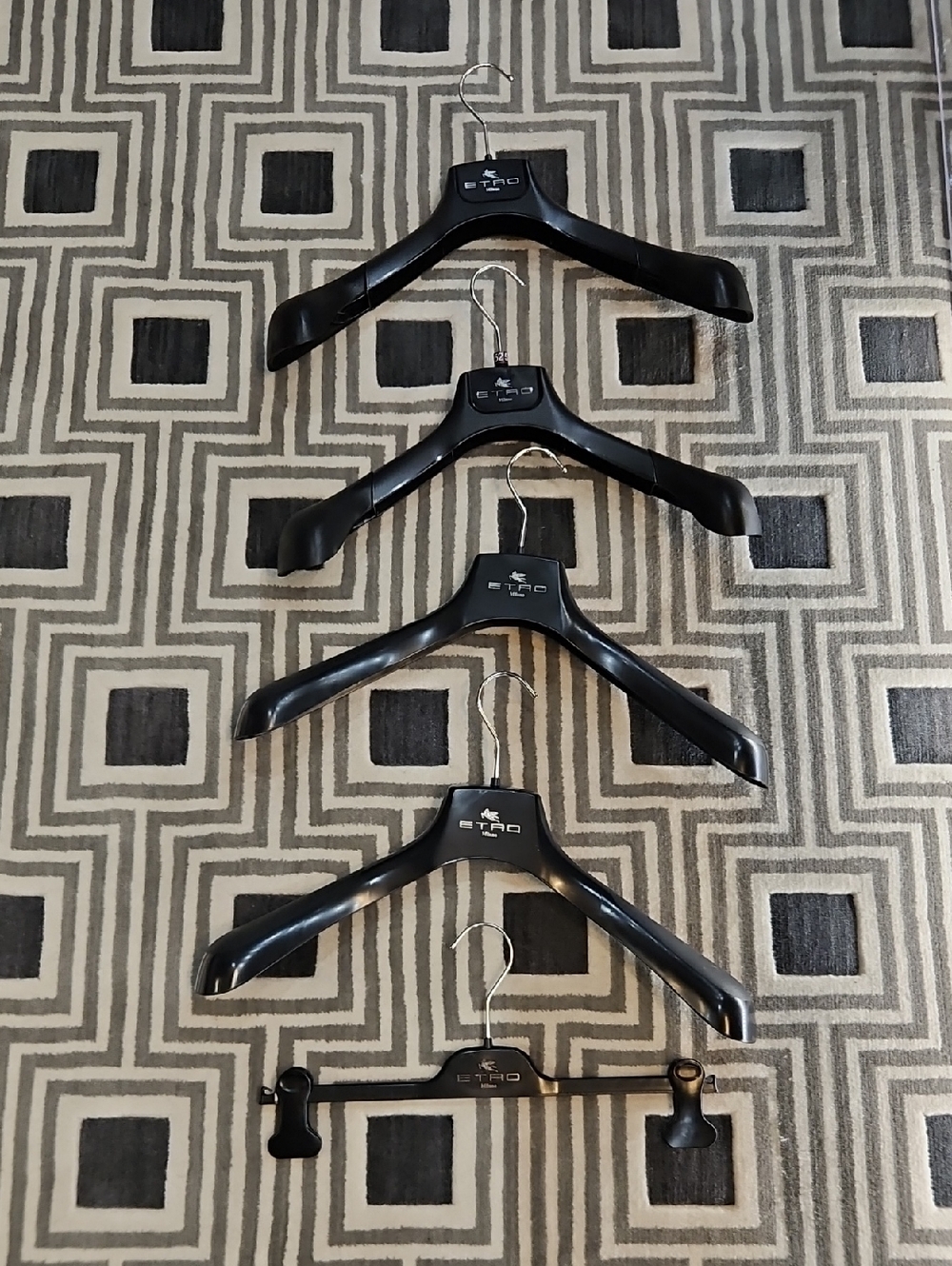 Etro Black Coat Hangers Set 4 - Matte Black